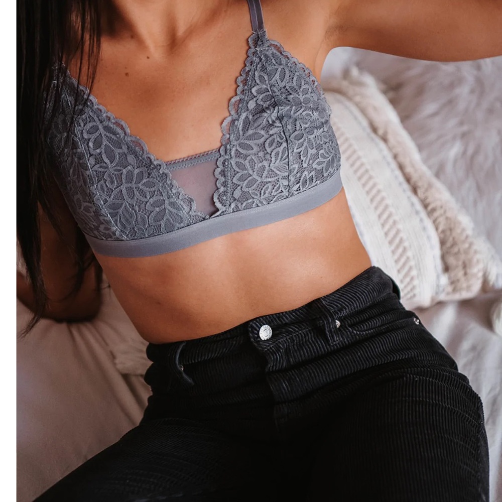 Grey Lace Bralette NEW